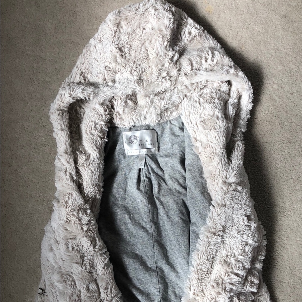 White faux fur free people jacket